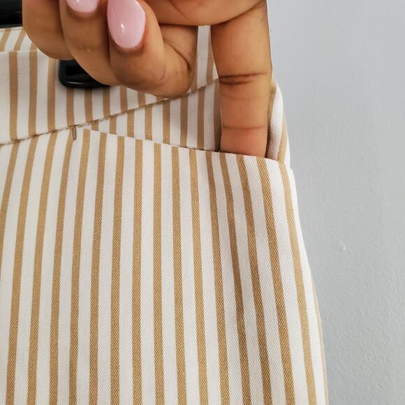 Chico's Striped Cotton Blend Straight Pants O.5 (6R) - Picture 6 of 8